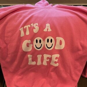 Oversized Pink Cut Hoodie
